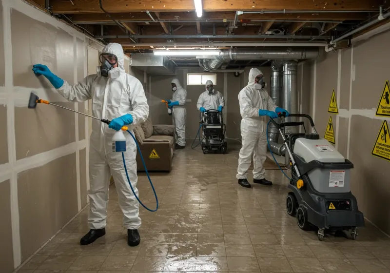 Basement Moisture Removal and Structural Drying process in Fox Chapel, PA